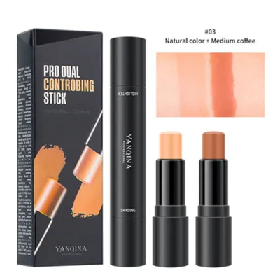 YANQINA 2 Colors Double Head Contour Highlighter Pen for Face Concealer Retouch Universal Skin Type
