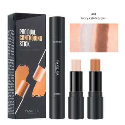 YANQINA 2 Colors Double Head Contour Highlighter Pen for Face Concealer Retouch Universal Skin Type