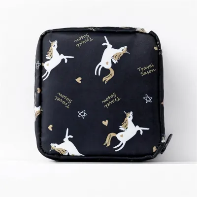 Women Creative Cartoon Graphic Print Zipper Portable Cosmetic Clutch Bag