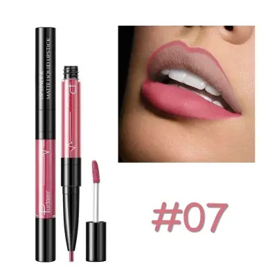 Pudaier 16 Colors Double-Headed Matte Lip Liner Lip Gloss with Vitamins