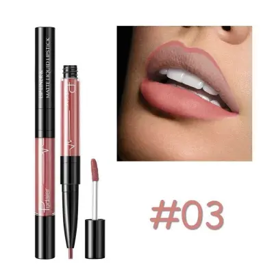 Pudaier 16 Colors Double-Headed Matte Lip Liner Lip Gloss with Vitamins