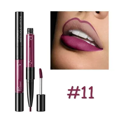 Pudaier 16 Colors Double-Headed Matte Lip Liner Lip Gloss with Vitamins
