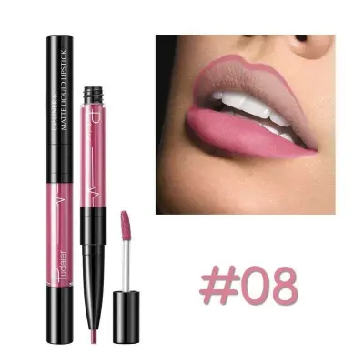 Pudaier 16 Colors Double-Headed Matte Lip Liner Lip Gloss with Vitamins