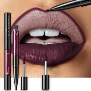 Pudaier 16 Colors Double-Headed Matte Lip Liner Lip Gloss with Vitamins