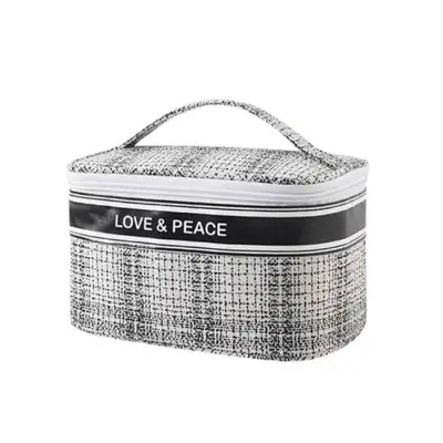 Women Chic Style Large Capacity Multifunction Travel Plaid Cosmetic Bag