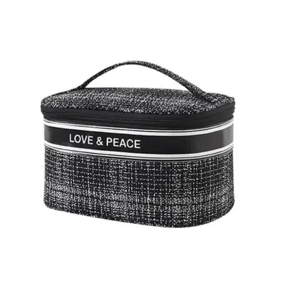 Women Chic Style Large Capacity Multifunction Travel Plaid Cosmetic Bag