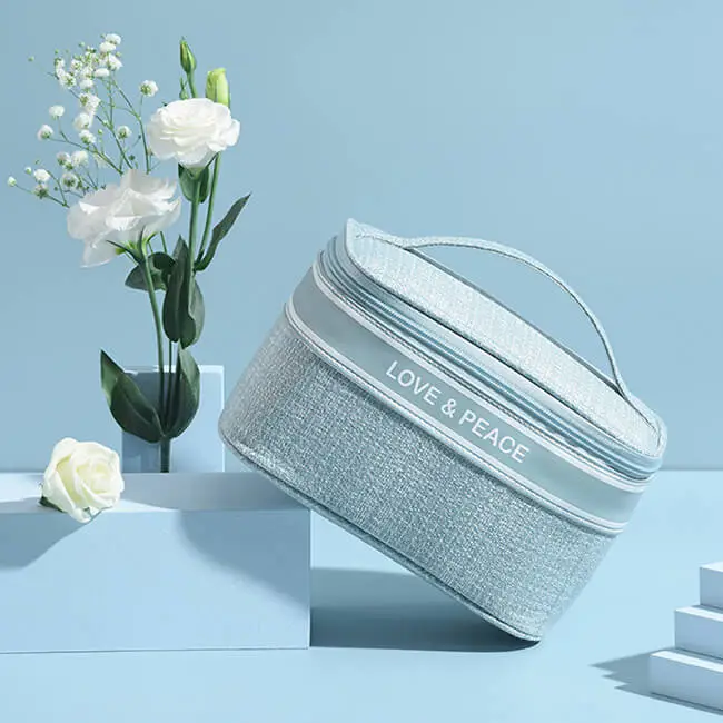 Women Chic Style Large Capacity Multifunction Travel Plaid Cosmetic Bag