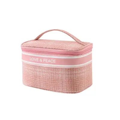 Women Chic Style Large Capacity Multifunction Travel Plaid Cosmetic Bag