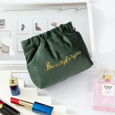 Women Velvet Soft Mini Cosmetic Bag Clutch Korean Makeup Pouch