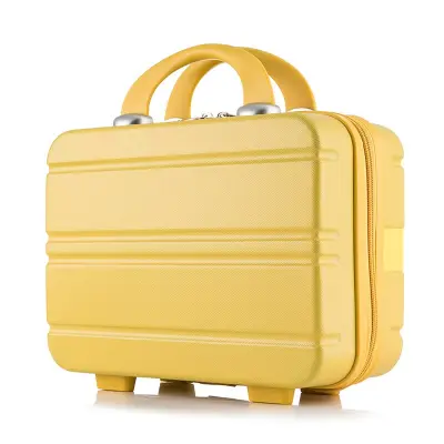 Women Fashion Solid Color Box Type ABS Cosmetic Case with Stripe Pattern