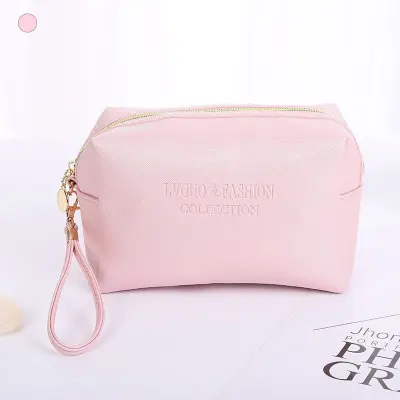 PU Multi Size Women Fashion Solid Color Portable Cosmetic Bag