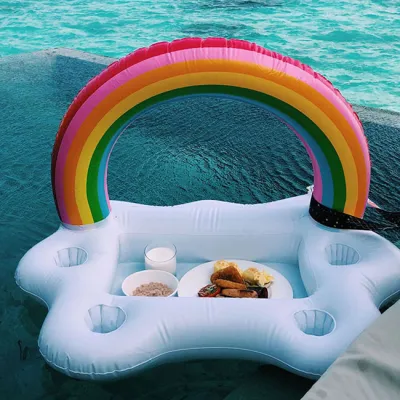 Rainbow Cloud Inflatable Beach Swimming Ice Bar