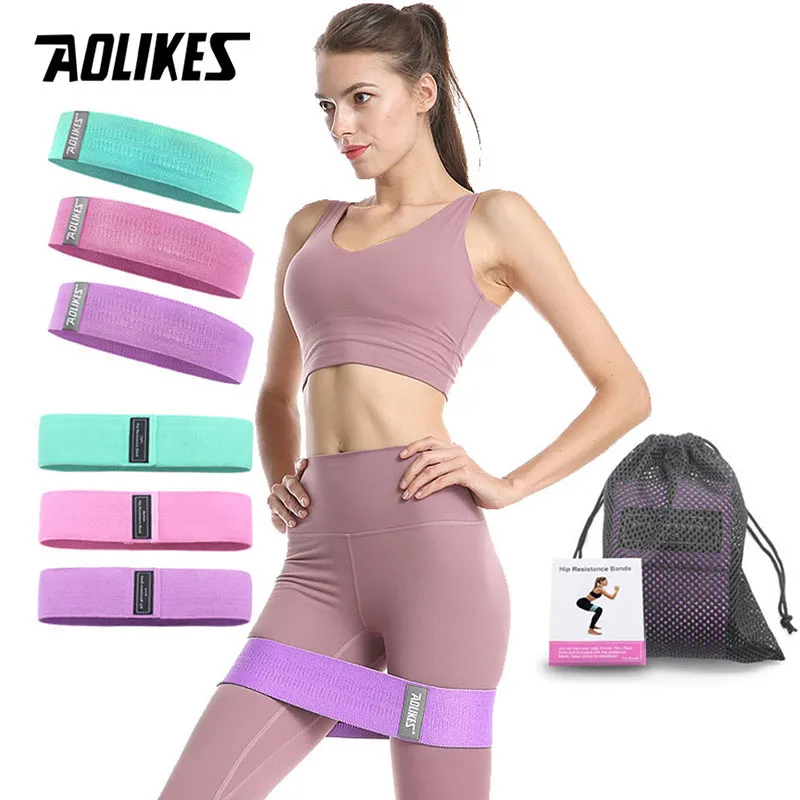 3pcs/set Non-slip Yoga Hip Resistance Band Gym Fitness Rubber Band