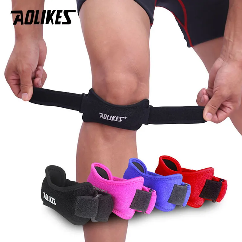 1pc Sports Adjustable Knee Patellar Tendon Support Strap Band Nylon Support Brace for Home Fitness
