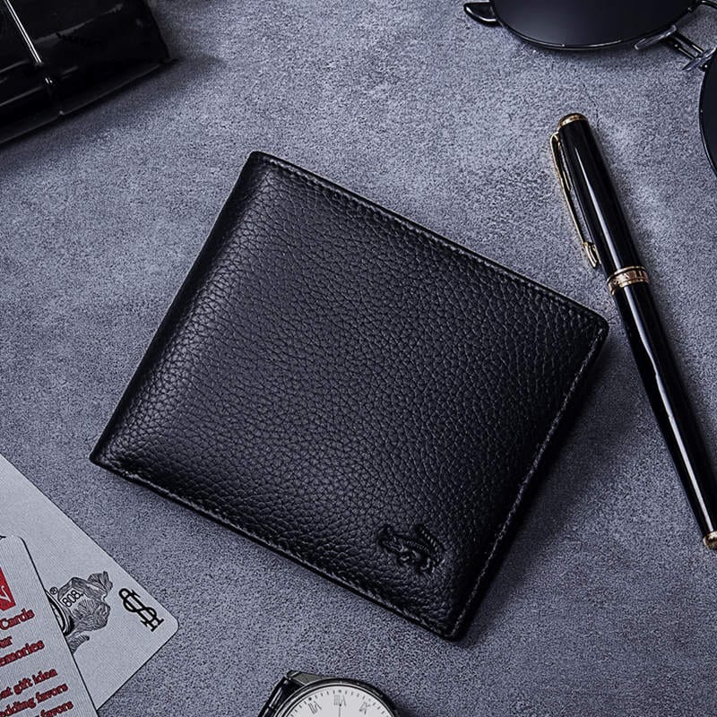 Wholesale Men Solid Color Simplicity Business Leather Wallet