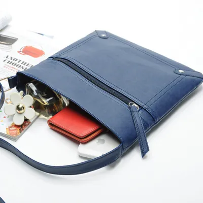 Women's Solid Color PU Leather Shoulder Crossbody Bag