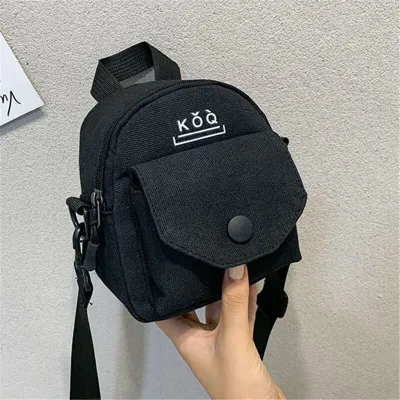 Women Fashion Color Blocking Patchwork Canvas Crossbody Bag with Zipper