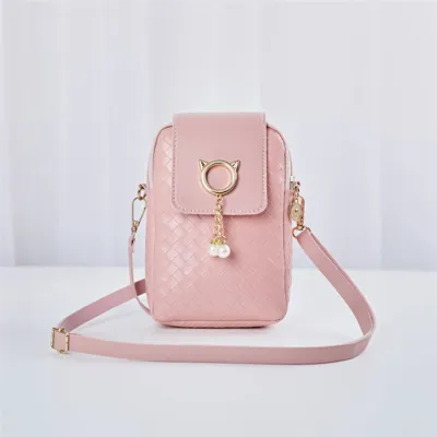 Women Fashion Geometric Suture Imitation Pearl Tassel Crossbody Bag