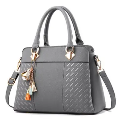 Women Fashion Large Capacity Tassel Decoration PU Shoulder Bag