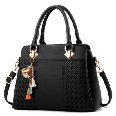 Women Fashion Large Capacity Tassel Decoration PU Shoulder Bag