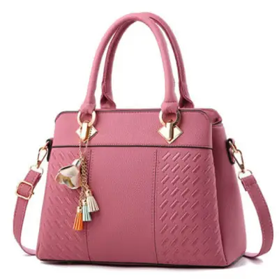 Women Fashion Large Capacity Tassel Decoration PU Shoulder Bag