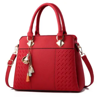 Women Fashion Large Capacity Tassel Decoration PU Shoulder Bag