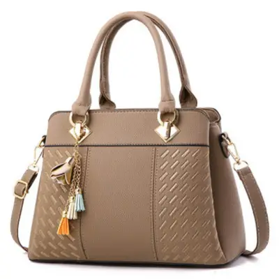 Women Fashion Large Capacity Tassel Decoration PU Shoulder Bag