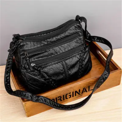 Women Fashion Large Capacity Patchwork PU Shoulder Bag