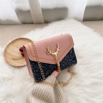 Women Tassel Decorative Flap Messenger Crossbody Bag PU Street Fashion