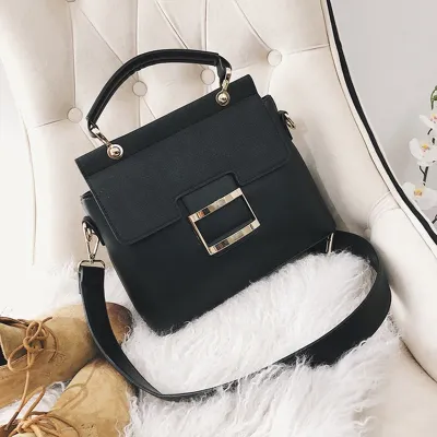Women Solid Color Frosting PU Square Shoulder Bag