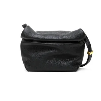 Women Fashion Solid Color Zipper Bags Genuine Leather Cloud Shape Urban Simplicity