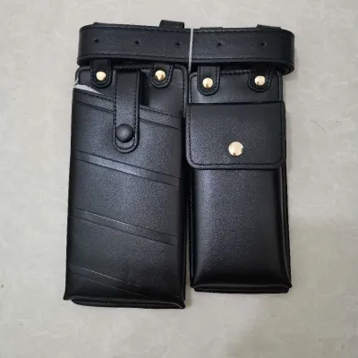 Women Fashion Hip Hop PU Motorcycle Waist Bag Solid Color