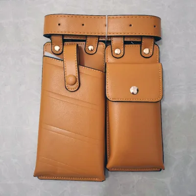 Women Fashion Hip Hop PU Motorcycle Waist Bag Solid Color