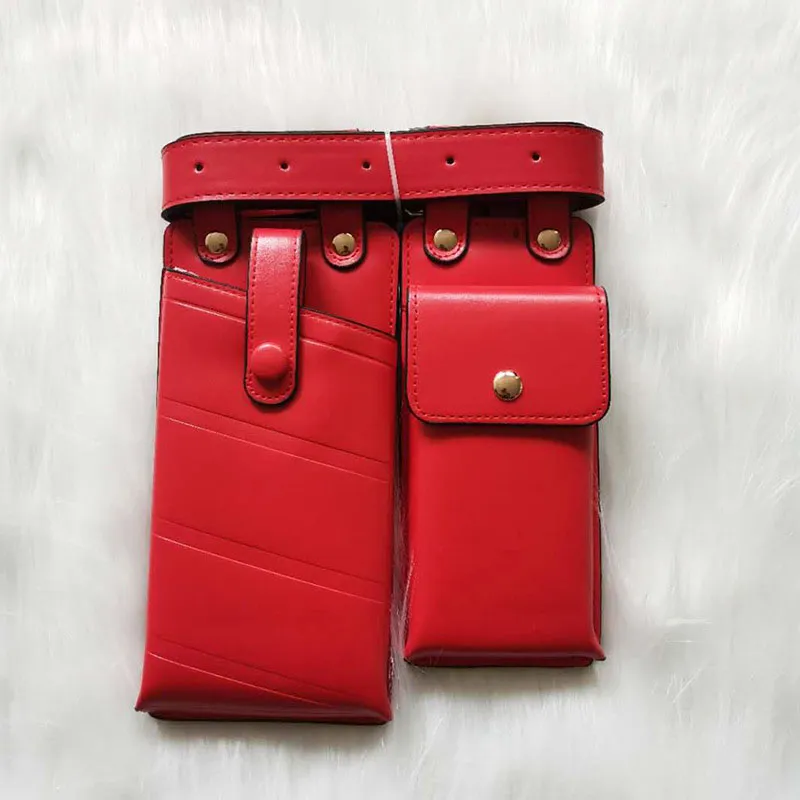 Women Fashion Hip Hop PU Motorcycle Waist Bag Solid Color