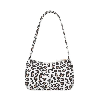 Women Street Fashion Canvas Shoulder Bag Animal Printed Medium Zipper