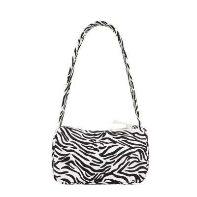 Women Street Fashion Canvas Shoulder Bag Animal Printed Medium Zipper