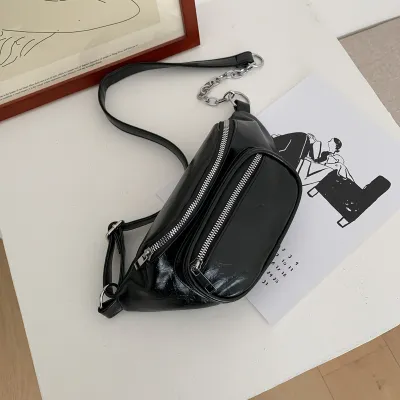 Women Simple Solid Color PU Leather Chest Bags