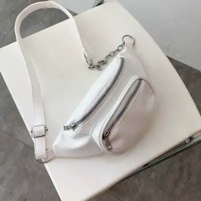 Women Simple Solid Color PU Leather Chest Bags