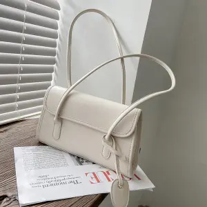 Women Fashion Solid Color PU Baguette Underarm Bag
