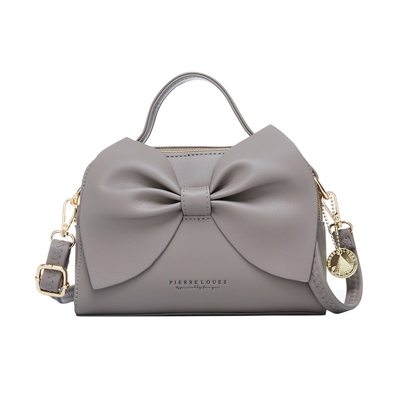 ◆typeservice◆ Pailletted Knotted 2Way Bag White OSTA14WHF Wholesale Women Fashion Solid Color Bow Decoration Shoulder Bag