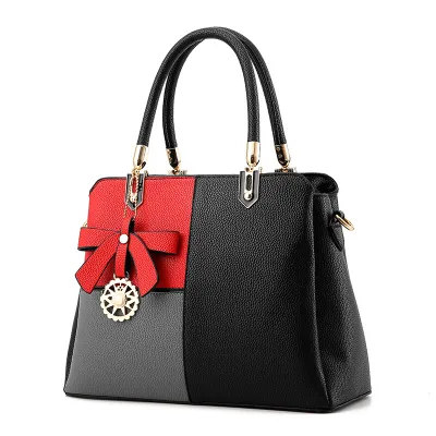 Women Fashion Color Blocking Large Capacity Tote Handbag