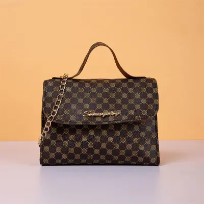 Women Fashion Crocodile Pattern Plaid Crossbody Bag