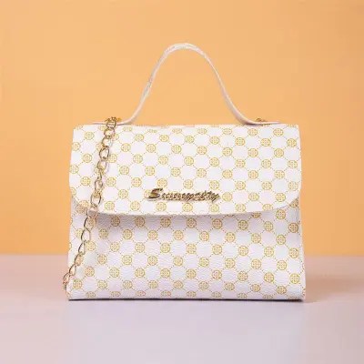 Women Fashion Crocodile Pattern Plaid Crossbody Bag
