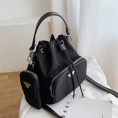 Women's Fashion Large Capacity Solid Color Oxford Bucket Bag
