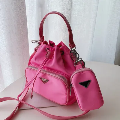 Women's Fashion Large Capacity Solid Color Oxford Bucket Bag