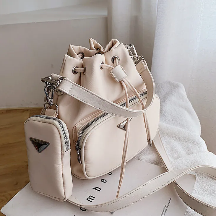 Women's Fashion Large Capacity Solid Color Oxford Bucket Bag