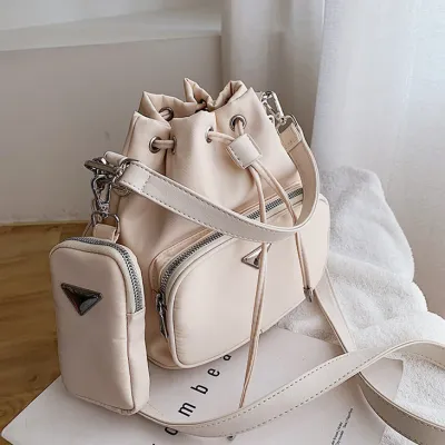 Women's Fashion Large Capacity Solid Color Oxford Bucket Bag