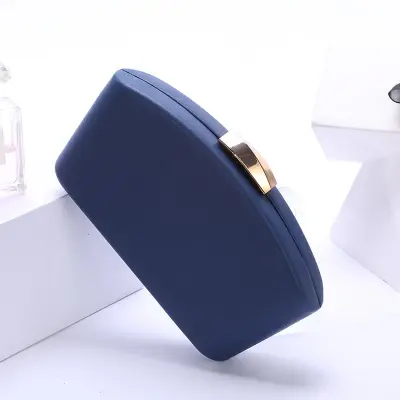 Women Simple Style Solid Color Flower Carving PU Leather Sector Evening Bag
