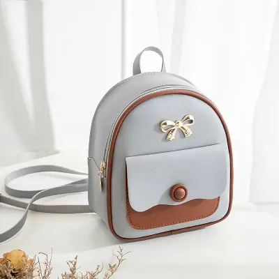 Women Fashion Color Blocking Mini PU Backpack