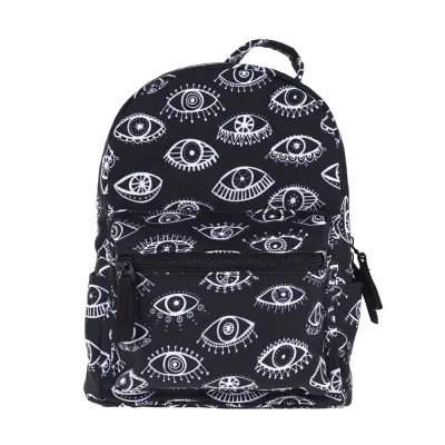 Women Fashion Cartoon Eyes Printed Oxford Backpack Below 20L